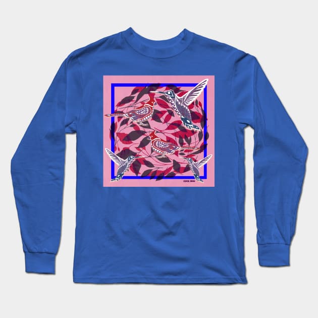 lovers and birds in ecopop mandala style Long Sleeve T-Shirt by jorge_lebeau